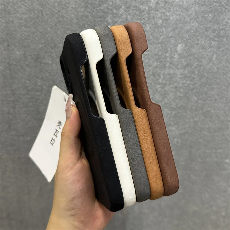 For Magsafe Wireless Charging Cases for iphone 16 15 14 13pro 12 15Pro Max Solid Color Matte PU Leather Case Magnetic Back Cover