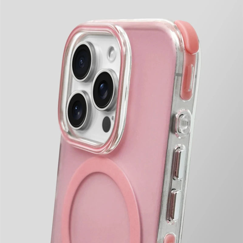 Candy Color Bumper Shockproof MagSafe Phone Case for iPhone 16 15pro max 15 14 16 Pro 13 Wireless Charging Frosted Hard PC Cover